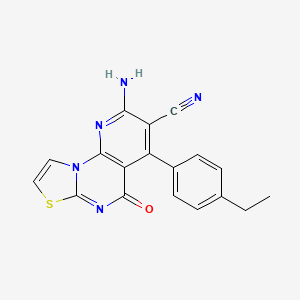 molecular formula C18H13N5OS B11481793 2-amino-4-(4-ethylphenyl)-5-oxo-5H-pyrido[3,2-e][1,3]thiazolo[3,2-a]pyrimidin-3-yl cyanide 