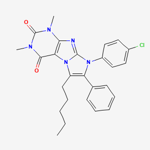 8-(4-chlorophenyl)-1,3-dimethyl-6-pentyl-7-phenyl-1H-imidazo[2,1-f]purine-2,4(3H,8H)-dione