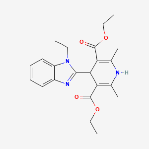 diethyl 4-(1-ethyl-1H-benzimidazol-2-yl)-2,6-dimethyl-1,4-dihydropyridine-3,5-dicarboxylate