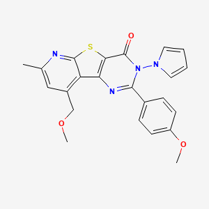 13-(methoxymethyl)-4-(4-methoxyphenyl)-11-methyl-5-pyrrol-1-yl-8-thia-3,5,10-triazatricyclo[7.4.0.02,7]trideca-1(13),2(7),3,9,11-pentaen-6-one