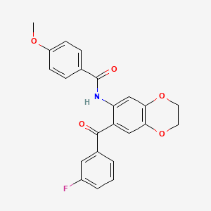 N-{7-[(3-fluorophenyl)carbonyl]-2,3-dihydro-1,4-benzodioxin-6-yl}-4-methoxybenzamide