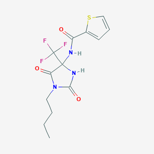 molecular formula C13H14F3N3O3S B11481898 N-[1-butyl-2,5-dioxo-4-(trifluoromethyl)imidazolidin-4-yl]thiophene-2-carboxamide 