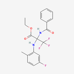 Propanoic acid, 2-(benzoylamino)-3,3,3-trifluoro-2-[(5-fluoro-2-methylphenyl)amino]-, ethyl ester