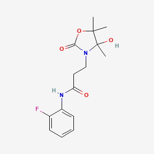 molecular formula C15H19FN2O4 B11481929 N-(2-fluorophenyl)-3-(4-hydroxy-4,5,5-trimethyl-2-oxo-1,3-oxazolidin-3-yl)propanamide 