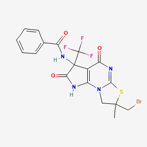 N-[7-(bromomethyl)-7-methyl-2,4-dioxo-3-(trifluoromethyl)-1,2,3,4,7,8-hexahydropyrrolo[3,2-e][1,3]thiazolo[3,2-a]pyrimidin-3-yl]benzamide