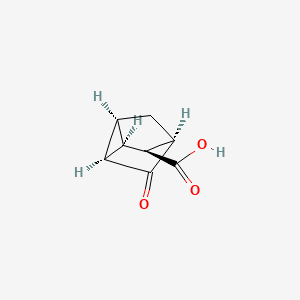 B1148196 Tricyclo[2.2.1.02,6]heptane-3-carboxylic acid, 5-oxo-, stereoisomer (9CI) CAS No. 128777-69-5