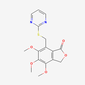 4,5,6-trimethoxy-7-[(pyrimidin-2-ylsulfanyl)methyl]-2-benzofuran-1(3H)-one