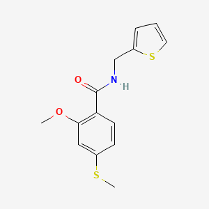 molecular formula C14H15NO2S2 B11481968 2-methoxy-4-(methylsulfanyl)-N-(thiophen-2-ylmethyl)benzamide 