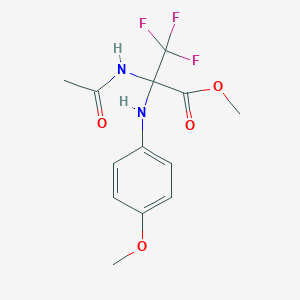 Propanoic acid, 2-(acetylamino)-3,3,3-trifluoro-2-[(4-methoxyphenyl)amino]-, methyl ester