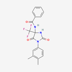 molecular formula C19H16F3N3O3 B11481985 N-[1-(3,4-dimethylphenyl)-2,5-dioxo-4-(trifluoromethyl)imidazolidin-4-yl]benzamide 