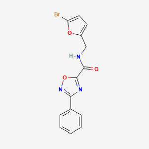 molecular formula C14H10BrN3O3 B11481987 N-[(5-bromofuran-2-yl)methyl]-3-phenyl-1,2,4-oxadiazole-5-carboxamide 