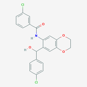 3-chloro-N-{7-[(4-chlorophenyl)(hydroxy)methyl]-2,3-dihydro-1,4-benzodioxin-6-yl}benzamide