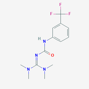 molecular formula C13H17F3N4O B11482020 1-[Bis(dimethylamino)methylene]-3-[3-(trifluoromethyl)phenyl]urea 