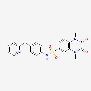 molecular formula C22H20N4O4S B11482035 1,4-dimethyl-2,3-dioxo-N-[4-(pyridin-2-ylmethyl)phenyl]-1,2,3,4-tetrahydroquinoxaline-6-sulfonamide 