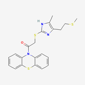 2-({4-methyl-5-[2-(methylsulfanyl)ethyl]-1H-imidazol-2-yl}sulfanyl)-1-(10H-phenothiazin-10-yl)ethanone