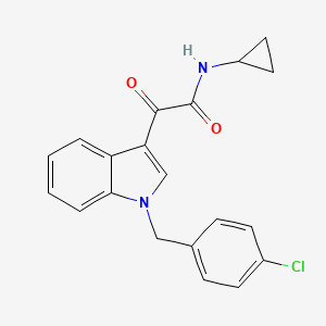 molecular formula C20H17ClN2O2 B11482054 2-[1-(4-chlorobenzyl)-1H-indol-3-yl]-N-cyclopropyl-2-oxoacetamide 