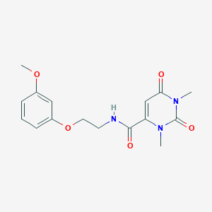 molecular formula C16H19N3O5 B11482061 N-[2-(3-methoxyphenoxy)ethyl]-1,3-dimethyl-2,6-dioxo-1,2,3,6-tetrahydropyrimidine-4-carboxamide 