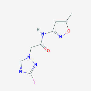 molecular formula C8H8IN5O2 B11482069 2-(3-iodo-1H-1,2,4-triazol-1-yl)-N-(5-methyl-1,2-oxazol-3-yl)acetamide 