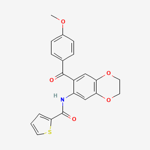 N-{7-[(4-methoxyphenyl)carbonyl]-2,3-dihydro-1,4-benzodioxin-6-yl}thiophene-2-carboxamide