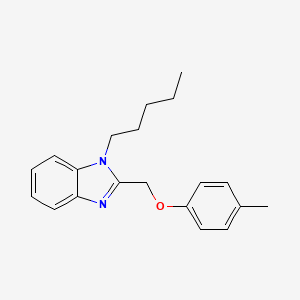 molecular formula C20H24N2O B11482081 2-[(4-methylphenoxy)methyl]-1-pentyl-1H-benzimidazole 