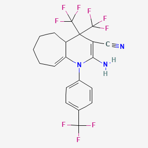 2-amino-4,4-bis(trifluoromethyl)-1-[4-(trifluoromethyl)phenyl]-4,4a,5,6,7,8-hexahydro-1H-cyclohepta[b]pyridine-3-carbonitrile