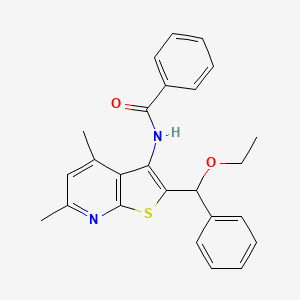 N-{2-[ethoxy(phenyl)methyl]-4,6-dimethylthieno[2,3-b]pyridin-3-yl}benzamide