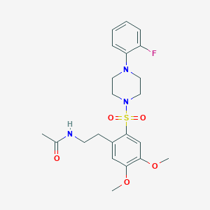 molecular formula C22H28FN3O5S B11482116 N-[2-(2-{[4-(2-fluorophenyl)piperazin-1-yl]sulfonyl}-4,5-dimethoxyphenyl)ethyl]acetamide 