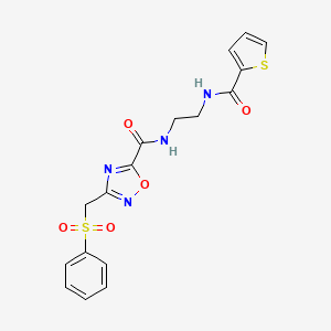 3-[(phenylsulfonyl)methyl]-N-{2-[(thiophen-2-ylcarbonyl)amino]ethyl}-1,2,4-oxadiazole-5-carboxamide