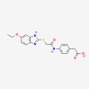 [4-({[(5-ethoxy-1H-benzimidazol-2-yl)sulfanyl]acetyl}amino)phenyl]acetic acid