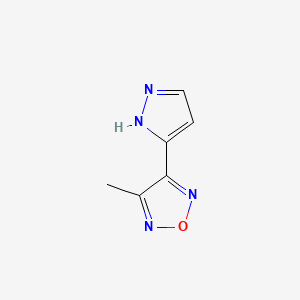 molecular formula C6H6N4O B11482145 3-methyl-4-(1H-pyrazol-5-yl)-1,2,5-oxadiazole 