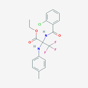 Propanoic acid, 2-[(2-chlorobenzoyl)amino]-3,3,3-trifluoro-2-[(4-methylphenyl)amino]-, ethyl ester