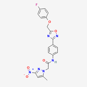 N-(4-{5-[(4-fluorophenoxy)methyl]-1,2,4-oxadiazol-3-yl}phenyl)-2-(5-methyl-3-nitro-1H-pyrazol-1-yl)acetamide