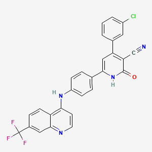 molecular formula C28H16ClF3N4O B11482177 4-(3-Chlorophenyl)-2-oxo-6-(4-{[7-(trifluoromethyl)quinolin-4-yl]amino}phenyl)-1,2-dihydropyridine-3-carbonitrile 