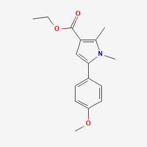 molecular formula C16H19NO3 B11482180 ethyl 5-(4-methoxyphenyl)-1,2-dimethyl-1H-pyrrole-3-carboxylate 