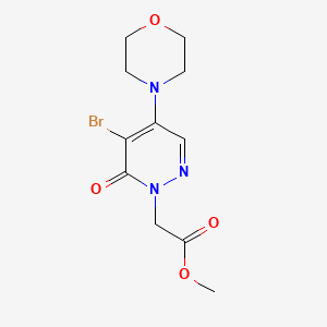 molecular formula C11H14BrN3O4 B11482197 methyl [5-bromo-4-(morpholin-4-yl)-6-oxopyridazin-1(6H)-yl]acetate 