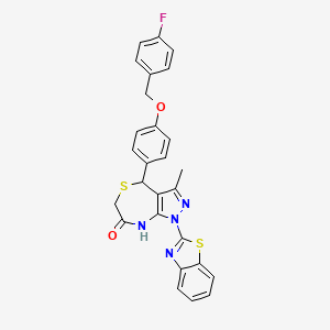 1-(1,3-benzothiazol-2-yl)-4-{4-[(4-fluorobenzyl)oxy]phenyl}-3-methyl-4,8-dihydro-1H-pyrazolo[3,4-e][1,4]thiazepin-7(6H)-one