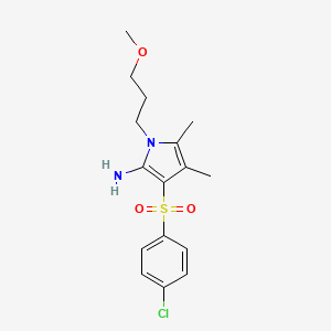 3-[(4-chlorophenyl)sulfonyl]-1-(3-methoxypropyl)-4,5-dimethyl-1H-pyrrol-2-amine