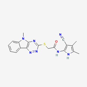 N-(3-Cyano-4,5-dimethyl-1H-pyrrol-2-YL)-2-({5-methyl-5H-[1,2,4]triazino[5,6-B]indol-3-YL}sulfanyl)acetamide