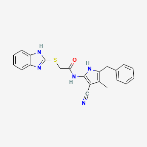 2-(1H-benzimidazol-2-ylsulfanyl)-N-(5-benzyl-3-cyano-4-methyl-1H-pyrrol-2-yl)acetamide