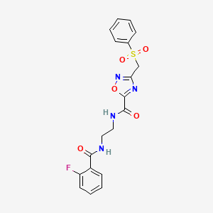 N-(2-{[(2-fluorophenyl)carbonyl]amino}ethyl)-3-[(phenylsulfonyl)methyl]-1,2,4-oxadiazole-5-carboxamide