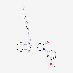 molecular formula C27H35N3O2 B11482312 1-(3-methoxyphenyl)-4-(1-nonyl-1H-benzimidazol-2-yl)pyrrolidin-2-one 