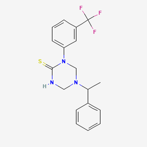 5-(1-Phenylethyl)-1-[3-(trifluoromethyl)phenyl]-1,3,5-triazinane-2-thione