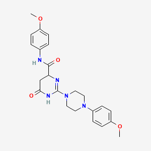 molecular formula C23H27N5O4 B11482350 N-(4-methoxyphenyl)-2-[4-(4-methoxyphenyl)piperazin-1-yl]-6-oxo-1,4,5,6-tetrahydropyrimidine-4-carboxamide 