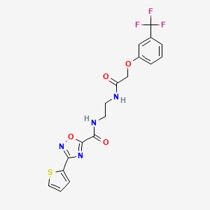 3-(thiophen-2-yl)-N-[2-({[3-(trifluoromethyl)phenoxy]acetyl}amino)ethyl]-1,2,4-oxadiazole-5-carboxamide