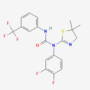 molecular formula C19H16F5N3OS B11482370 1-(3,4-Difluorophenyl)-1-(5,5-dimethyl-4,5-dihydro-1,3-thiazol-2-yl)-3-[3-(trifluoromethyl)phenyl]urea 