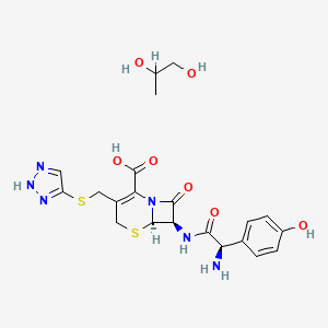 molecular formula C₂₁H₂₆N₆O₇S₂ B1148238 Cefatrizine propylene glycolate CAS No. 64217-62-5