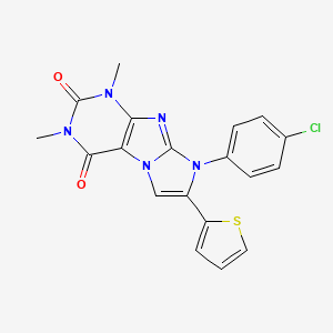 8-(4-chlorophenyl)-1,3-dimethyl-7-(thiophen-2-yl)-1H-imidazo[2,1-f]purine-2,4(3H,8H)-dione