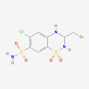 B114824 3-(Bromomethyl)-6-chloro-1,1-dioxo-3,4-dihydro-2H-1lambda6,2,4-benzothiadiazine-7-sulfonamide CAS No. 7181-60-4