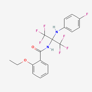 2-ethoxy-N-{1,1,1,3,3,3-hexafluoro-2-[(4-fluorophenyl)amino]propan-2-yl}benzamide