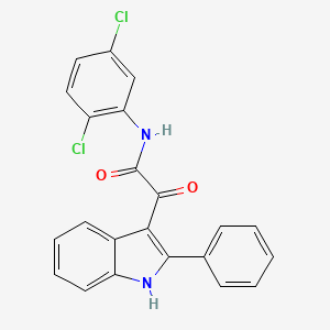 molecular formula C22H14Cl2N2O2 B11482467 N-(2,5-dichlorophenyl)-2-oxo-2-(2-phenyl-1H-indol-3-yl)acetamide 